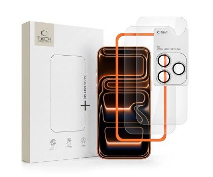 Folia / szkło na smartfon Tech-Protect Szkło Hartowane Easy Set+ 3-Pack Do Iphone 18 Pro