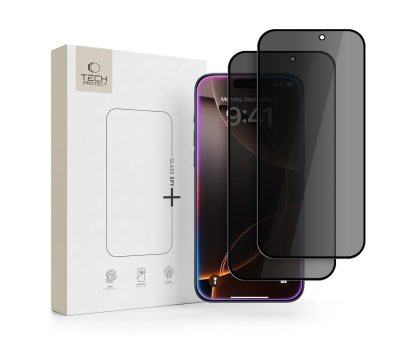 Folia / szkło na smartfon Tech-Protect Szkło Prywatyzujące Glass Spy+ 2-Pack Do Iphone 18 Pro Max