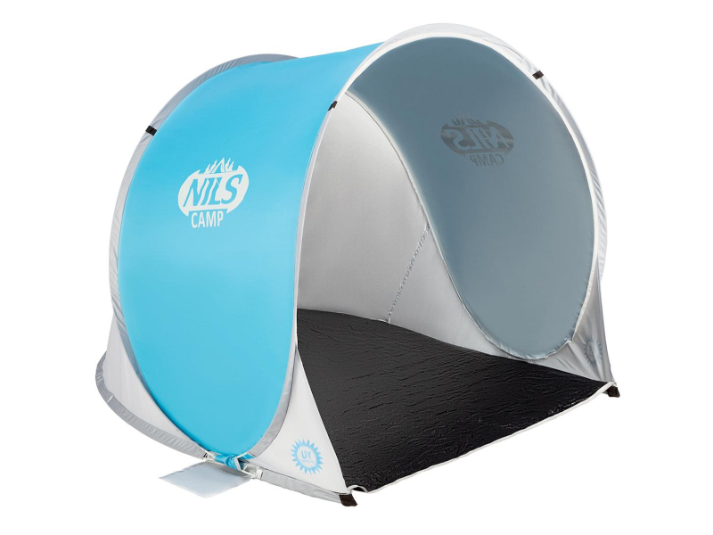 Nils Camp Namiot plażowy samorozkładający XXL szaro niebieski