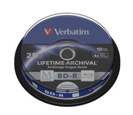 Płyta BD-R Verbatim M-DISC 25GB X4 INKJET PRINTABLE (10 CAKE)