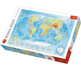 Puzzle 500 - 1000 elementów Trefl Mapa fizyczna świata
