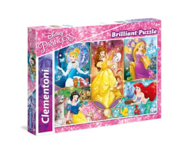 Puzzle dla dzieci Clementoni Puzzle Disney Brilliant Princess 104 el.