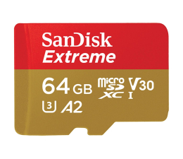 Karta pamięci microSD SanDisk 64GB microSDXC Extreme 160MB/s A2 C10 V30 UHS-I U3