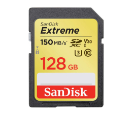 Karta pamięci SD SanDisk 128GB SDXC Extreme zapis 70MB/s odczyt 150MB/s