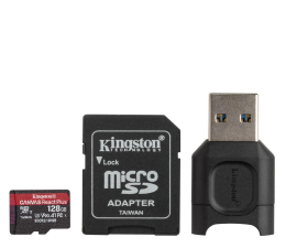 Karta pamięci microSD Kingston 128GB Canvas React Plus 285MB/165MB (odczyt/zapis)