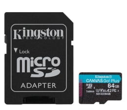 Karta pamięci microSD Kingston 64GB Canvas Go! Plus 170MB/70MB (odczyt/zapis)