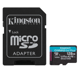 Karta pamięci microSD Kingston 128GB Canvas Go! Plus 170MB/90MB (odczyt/zapis)