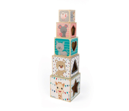 Zabawka edukacyjna Janod Piramida wieża drewniana Żyrafka Sophie