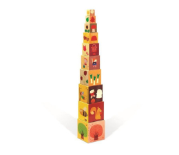 Zabawka edukacyjna Janod Piramida wieża 10 kostek Pory roku