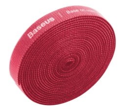 Organizer do kabli Baseus Colourful Circle Velcro Straps 3m (czerwony)