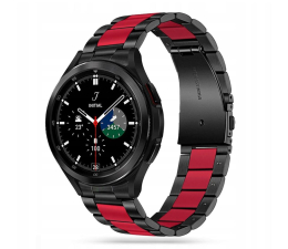 Pasek do smartwatchy Tech-Protect Bransoleta Stainless do Galaxy Watch 4 / 5 / 5 Pro black/red