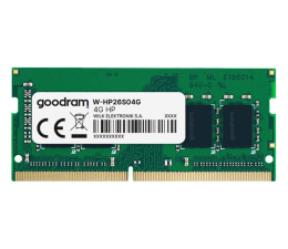 Pamięć RAM SODIMM DDR4 GOODRAM 4GB (1x4GB) 2666MHz CL19 dedykowana HP