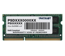 Pamięć RAM SODIMM DDR3 Patriot 4GB (1x4GB) 1600MHz CL11