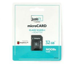 Karta pamięci microSD Raspberry Pi Karta justPi 32GB, sys. NOOBs dla RPi 4B/3B+/3B/2B