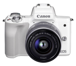 Bezlusterkowiec Canon EOS M50 biały + EF-M 15-45mm f/3.5-6.3 IS STM