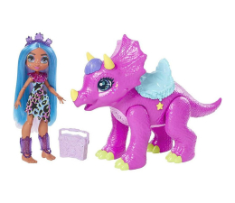 Lalka i akcesoria Mattel Cave Club Tella + Muzyczny Dinozaur Partyceratops