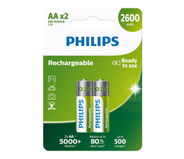 Bateria i akumulatorek Philips Akumulatory AA 2600mAh, 2 sztuki