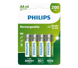Bateria i akumulatorek Philips Akumulatory AA 2100mAh, 4 sztuki