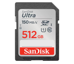Karta pamięci SD SanDisk 512GB SDXC Ultra 150MB/s C10 UHS-I