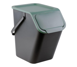 Kosz na śmieci Practic BINI czarny pojemnik do segregacji odpadów z zielo