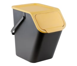 Kosz na śmieci Practic BINI czarny pojemnik do segregacji odpadów z żółtą