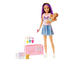 Lalka i akcesoria Barbie Opiekunka Zestaw Usypianie maluszka + Lalka Skipper i bobas