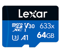 Karta pamięci microSD Lexar 64GB High-Performance 633x microSDXC UHS-I A1 V30