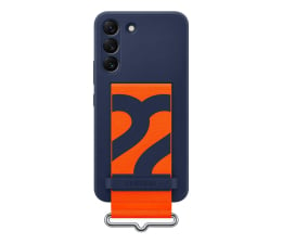 Etui / obudowa na smartfona Samsung Silicone Cover z paskiem do Galaxy S22 granatowe