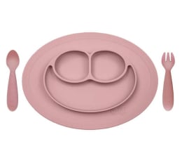 Miska / talerzyk dla dzieci EZPZ Komplet naczyń silikonowych Mini Feeding Set pastelowy róż