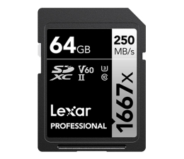 Karta pamięci SD Lexar 64GB 1667x Professional SDXC UHS-II U3 V60