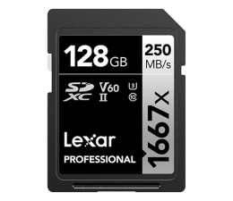 Karta pamięci SD Lexar 128GB 1667x Professional SDXC UHS-II U3 V60