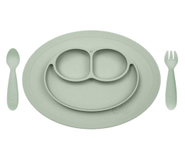 Miska / talerzyk dla dzieci EZPZ Komplet naczyń silikonowych Mini Feeding Set pastel zieleń