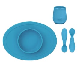 Miska / talerzyk dla dzieci EZPZ Komplet naczyń silikonowych First Foods Set niebieski