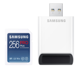 Karta pamięci SD Samsung 256GB SDXC PRO Plus 160MB/s z czytnikiem