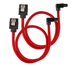 Kabel SATA Corsair Premium 30cm sleeved 2szt (kątowe) Czerwone