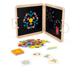 Puzzle dla dzieci Janod Układanka magnetyczna w drewnianej walizce Figury