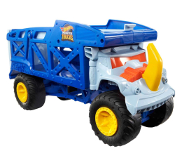 Pojazd / tor i garaż Hot Wheels Monster Trucks Transporter Nosorożec