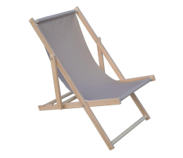 Mebel kempingowy ROYOKAMP Leżak plażowy turystyczny drewniany classic szary