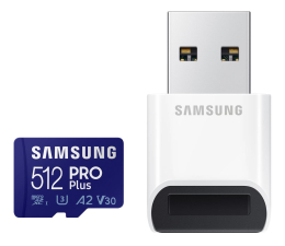 Karta pamięci microSD Samsung 512GB microSDXC PRO Plus 160MB/s z czytnikiem