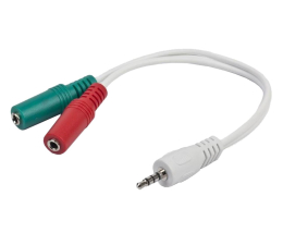 Kabel audio Gembird minijack 3,5mm 4-pin -> 2x 3,5mm stereo + mikrofon