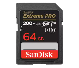 Karta pamięci SD SanDisk 64GB SDXC Extreme PRO 200MB/s A2 C10 V30 UHS-I U3