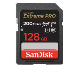 Karta pamięci SD SanDisk 128GB SDXC Extreme PRO 200MB/s A2 C10 V30 UHS-I U3