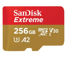 Karta pamięci microSD SanDisk 256GB microSDXC Extreme 190MB/s A2 C10 V30 UHS-I U3