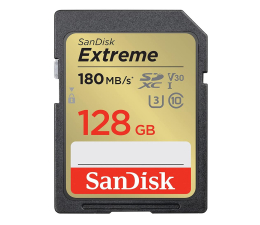 Karta pamięci SD SanDisk 128GB SDXC Extreme 180MB/s A2 C10 V30 UHS-I U3
