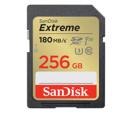 Karta pamięci SD SanDisk 256GB SDXC Extreme 180MB/s A2 C10 V30 UHS-I U3
