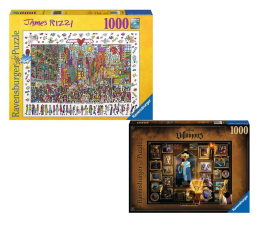 Puzzle 1000 - 1500 elementów Ravensburger Zestaw James Rizzi Time Square + Villainous. Książe John