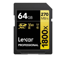 Karta pamięci SD Lexar 64GB 1800x Professional SDXC UHS-II U3 V60