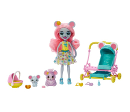Lalka i akcesoria Mattel Enchantimals Wózek małych myszek Zestaw historyjka