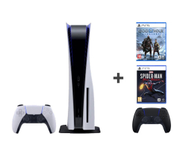 Konsola PlayStation Sony PlayStation 5 + GoW Ragnarok + Spider Man + PS5 Dualsense Bl