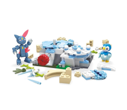 Klocki dla dzieci Mega Bloks Mega Construx Pokemon Śnieżny dzień Piplupa i Sneasela